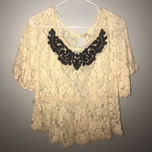 Cream lace top